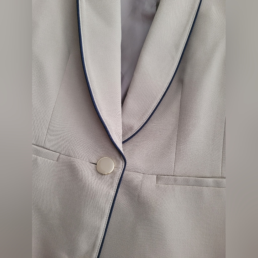 LeSuit Blazer and Skirt tan with navy Blue size 10 - Picture 12 of 16